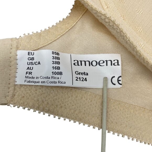 NWT Amoena 38B Nude Greta Mastectomy Bra Wire Free Front Back Closure Comfort - Picture 10 of 12